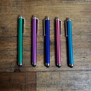 Set Of 5 Colorful Stylus Pens